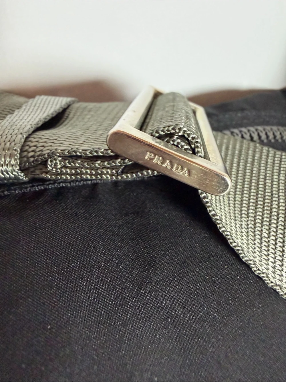Prada Linea Rossa Sport Black Nylon Messenger Bag 2000s